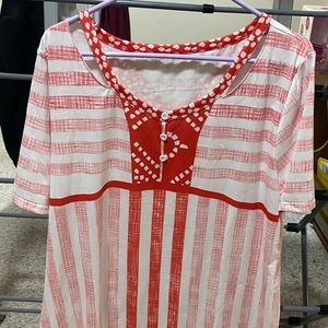 Red & White Woman’s Top - Size:1XL